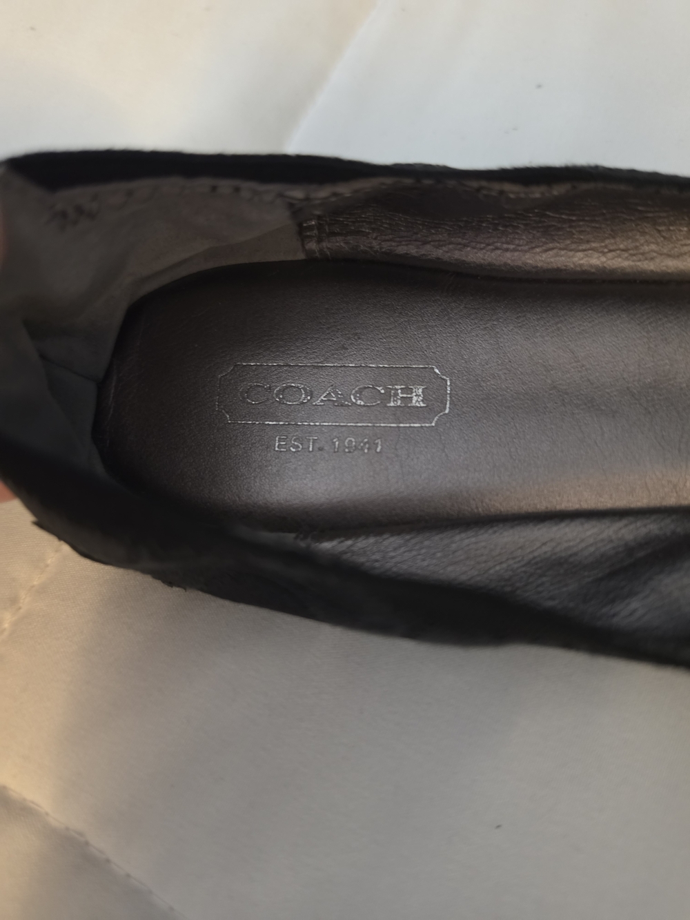 Coach Black Leather Ballet Flat